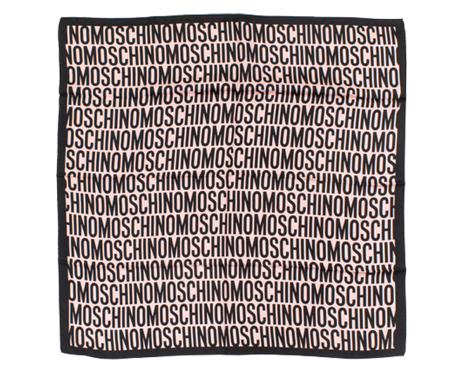 Moschino Square Scarf With Logo Womens