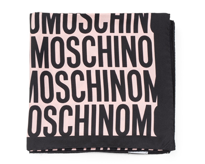 Moschino Square Scarf With Logo Womens