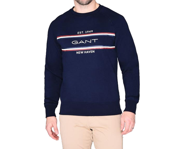 Gant Stripe Crew Sweatshirt Mens