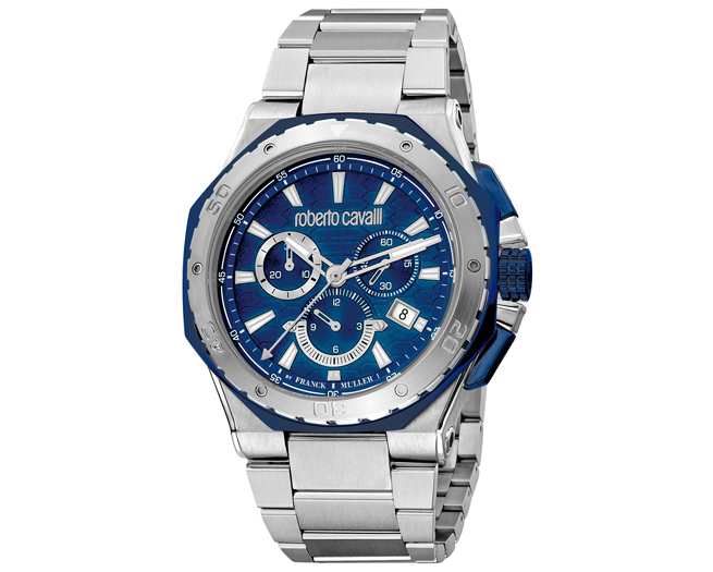 Roberto Cavalli Chronograph Quartz WR 100mt Watch Mens Blue