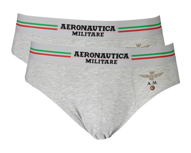 Aeronautica Militare 2 Pack Briefs Mens Grey