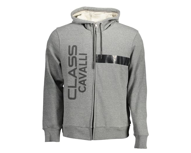 Cavalli Class Full Zip Hoodie Mens Grey