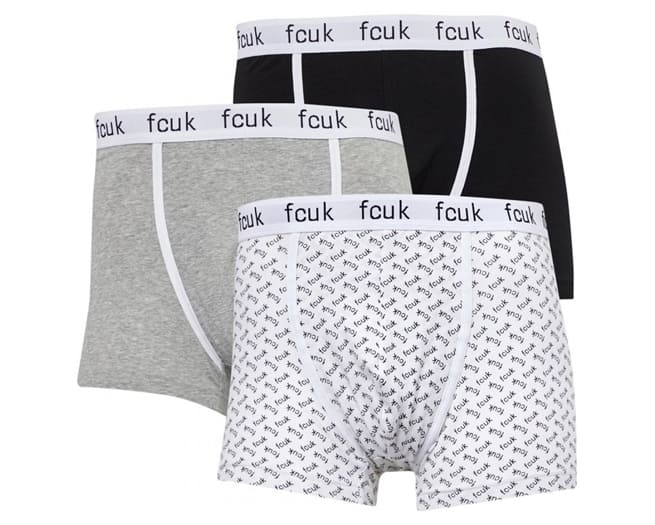 French Connection 3 Pack Boxer Mens Grey Print