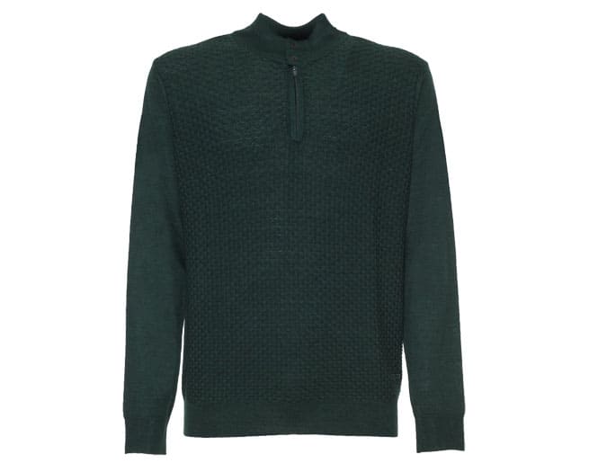 Ungaro Half Zip Jumper Mens Green