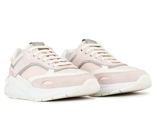 Hugo Boss Skylar Mixed Material Trainers Womens Pink