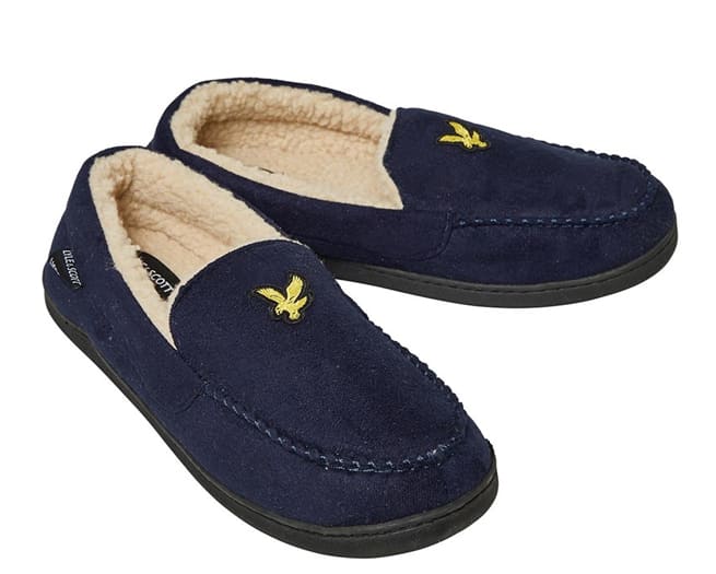 Lyle & Scott Vintage Aspen Moccasin Slippers Mens Blue