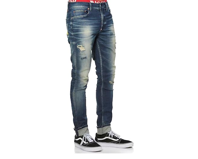 Evisu Jeans Mens Mid Indigo