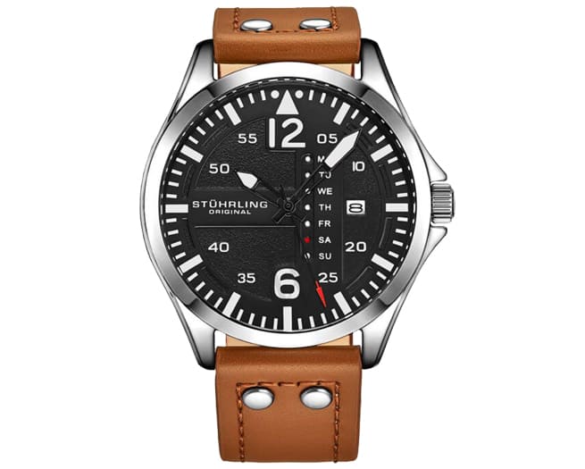 Stuhrling Original Watch Mens Black Brown