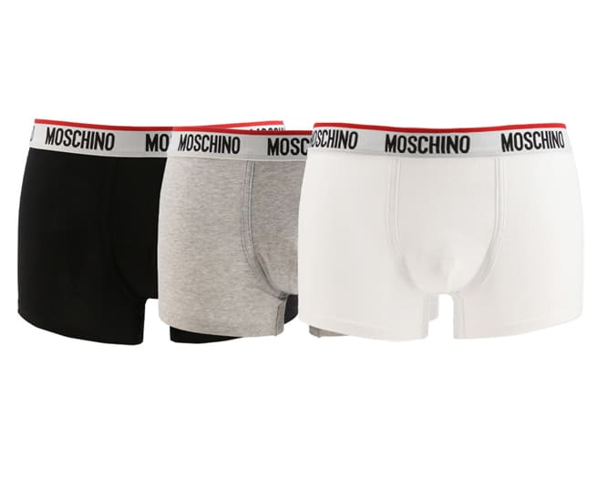 Moschino 3 Pack Boxers Mens Black White