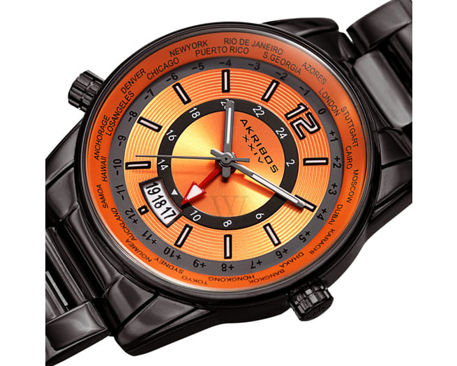 Akribos Xxiv Watch Mens Orange