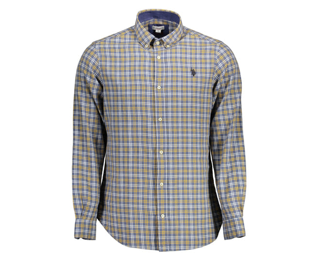 U.S. Polo Assn. Shirt Mens Blue Yellow