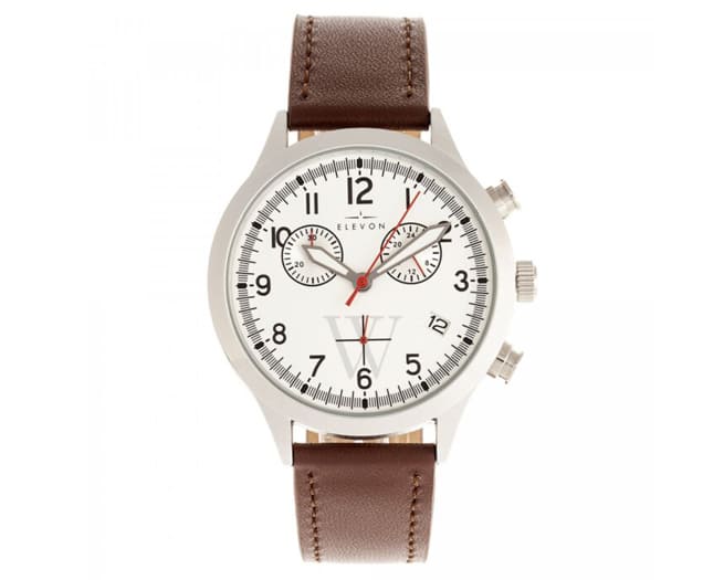 Elevon Watch Mens Silver Brown