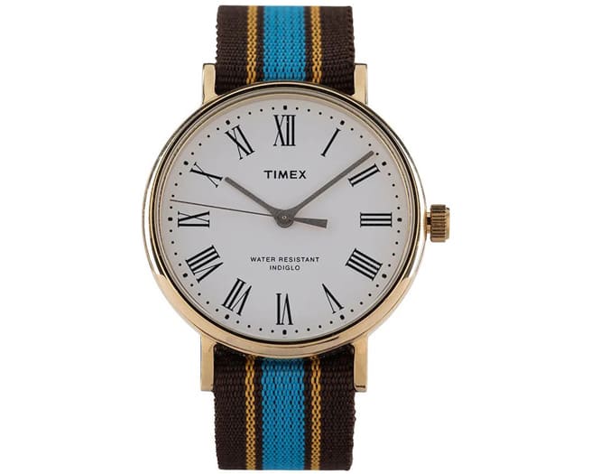Timex Watch Unisex Silver Grey Turquoise