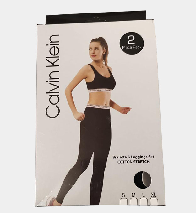 Calvin Klein 2 Pack Bralette and Leggings Set Womens Black