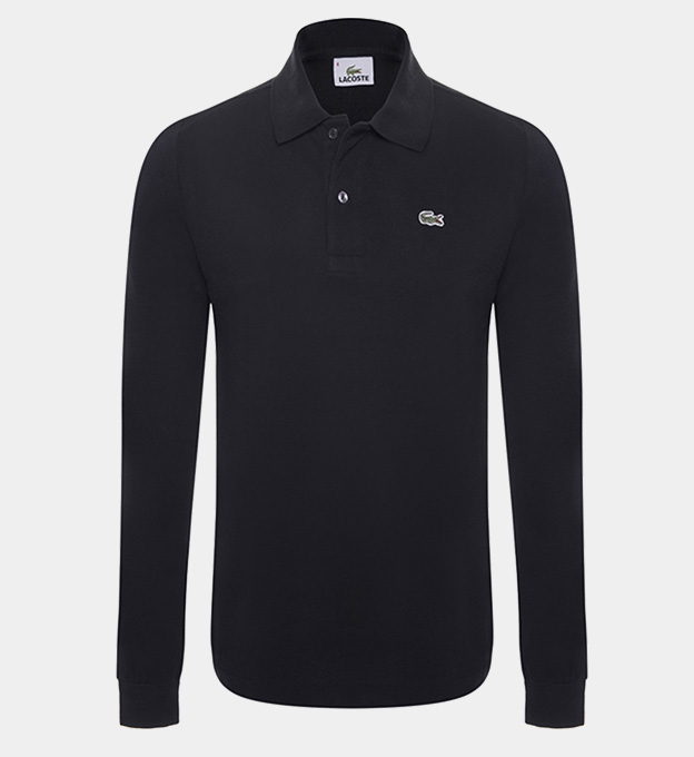 Lacoste Long Sleeve Polo Shirt Mens Black