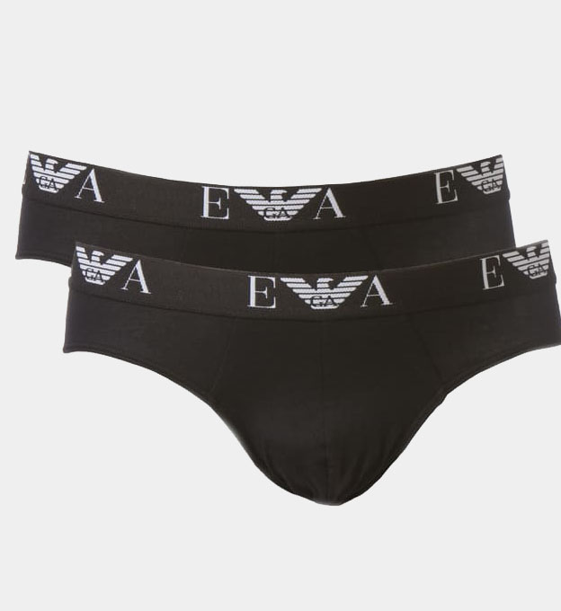 Emporio Armani 2 Pack Boxers Mens Black