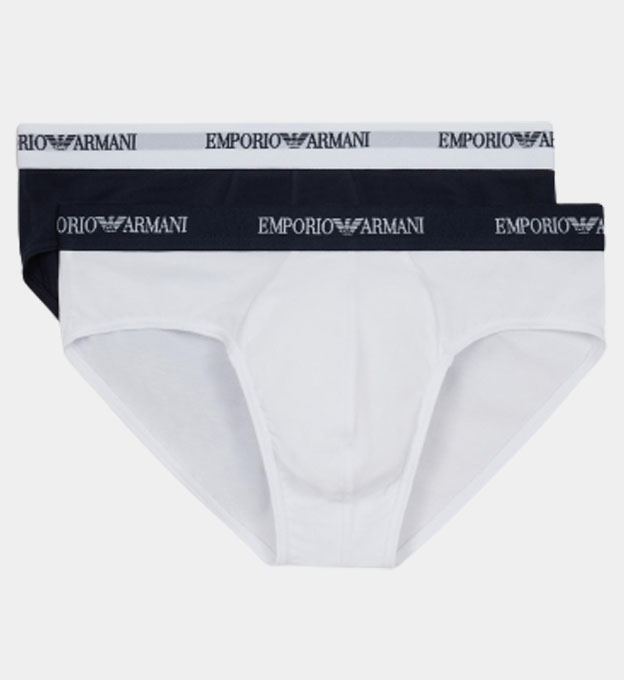 Emporio Armani 2 Pack Briefs Mens Black Heather