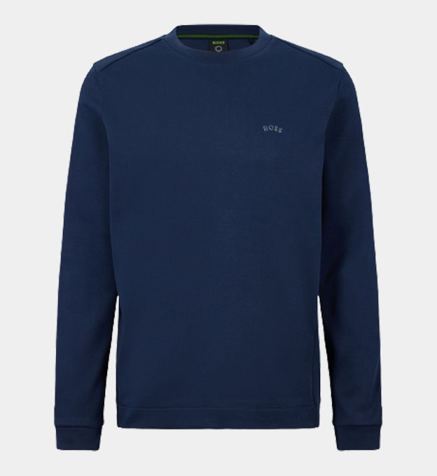 Hugo Boss Salbo Curved Sweatshirt Mens Navy