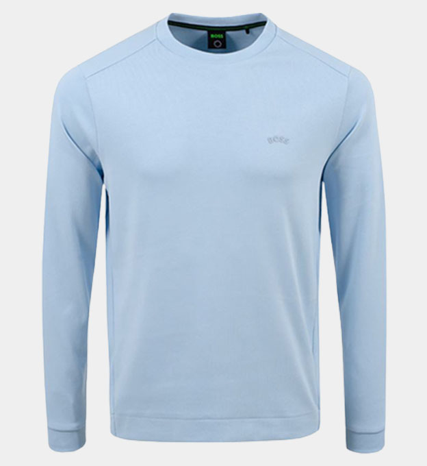 Hugo Boss Salbo Curved Sweatshirt Mens Lightpastel Blu