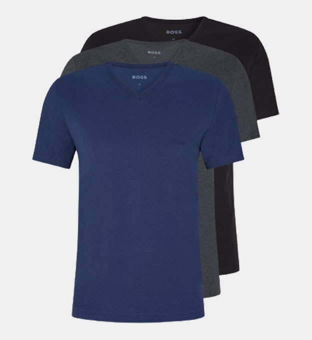 Hugo Boss 3 Pack T-shirts Mens Open Blue