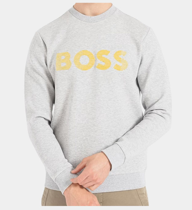 Hugo Boss 3D Logo Sweatshirt Mens Light Pastel Grey