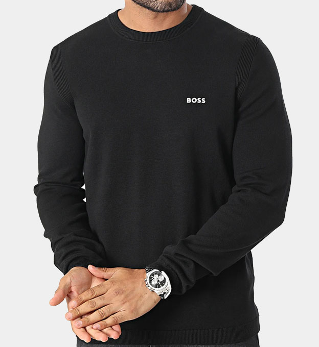 Hugo Boss Regular-Fit Sweater Mens Black