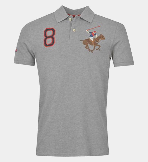 Beverly Hills Polo Club Crew Polo Shirt Mens Grey