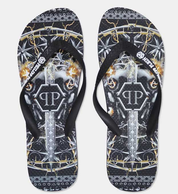 Philipp Plein Flip Flops Unisex Black