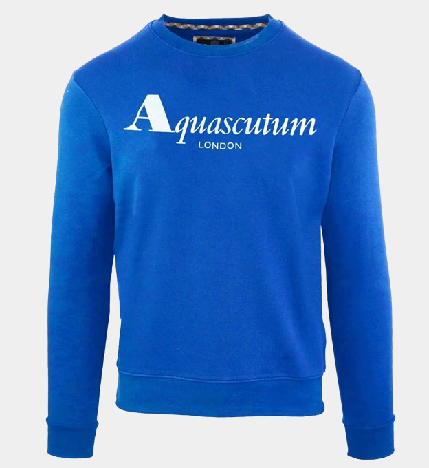 Aquascutum Sweatshirt Mens Royal Blue
