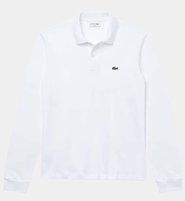 Lacoste Long Sleeve Polo Shirt Mens White