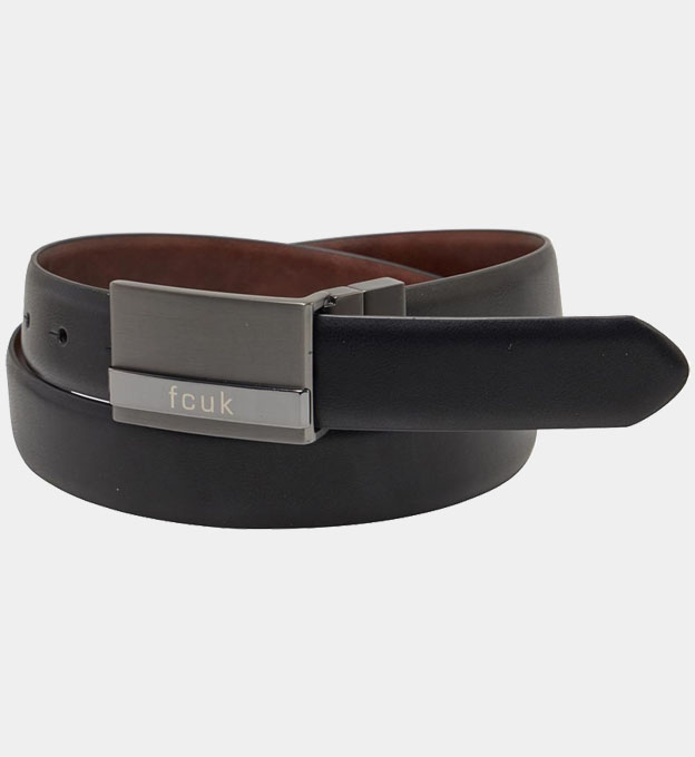 French Connection Belt Mens Black Dark Tan