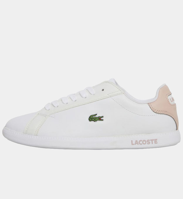 Lacoste Trainers Womens White Light Pink