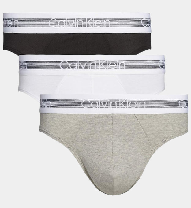 Calvin Klein 3 Pack Briefs Mens Grey Black