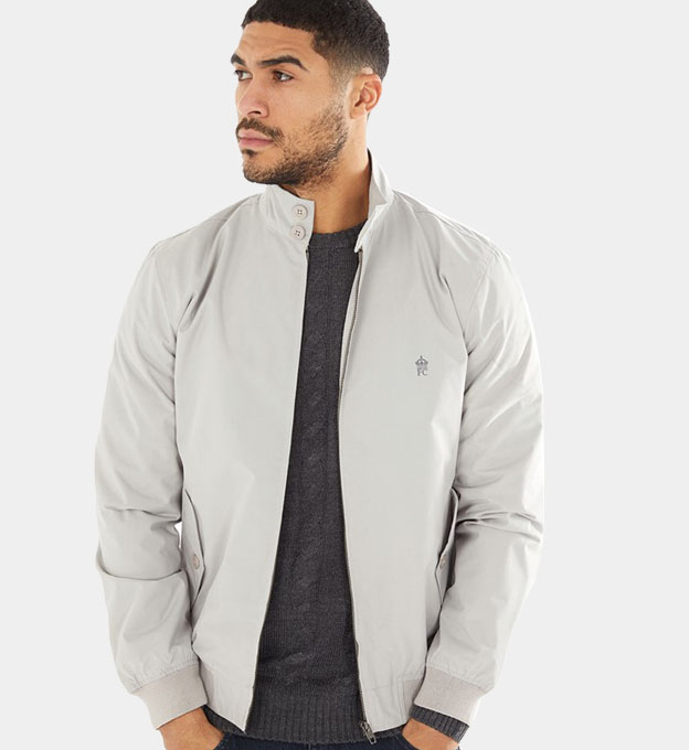 French Connection Jacket Mens Stone Gunmetal