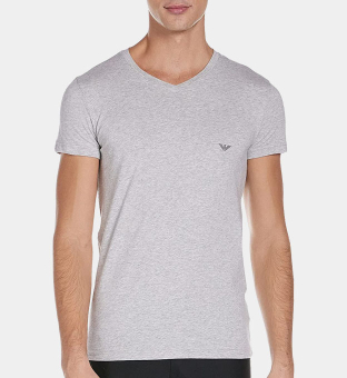 Emporio Armani V-neck T-shirt Mens Heather Grey