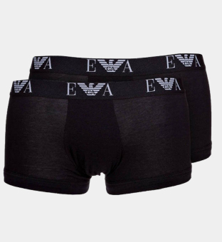 Emporio Armani 2 Pack Boxers Mens Black