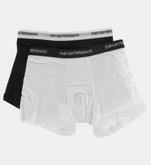 Emporio Armani 2 Pack Boxers Mens White Navy Blue