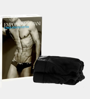 Emporio Armani 2 Pack Boxers Mens Black