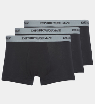 Emporio Armani 3 Pack Boxers Mens Black