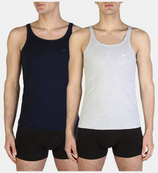 Emporio Armani 2 Pack Tank Tops Mens Navy Blue Heat