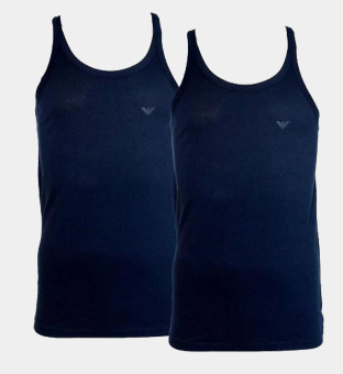 Emporio Armani 2 Pack Tank Tops Mens Navy Blue