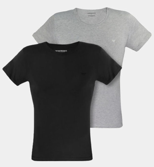 Emporio Armani 2 Pack T-shirts Mens Black Heather