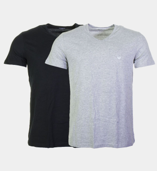 Emporio Armani 2 Pack T-shirts Mens Black Heather