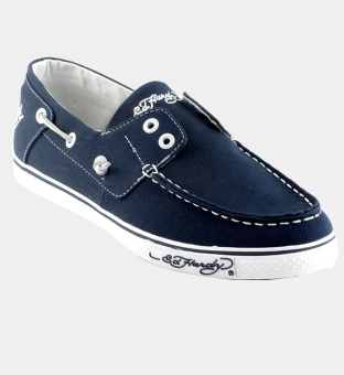 Ed Hardy Boat Shoes Mens Navy