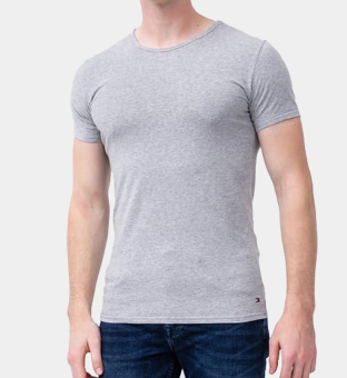 Tommy Hilfiger 3 Pack T-shirts Mens Grey Heather-White