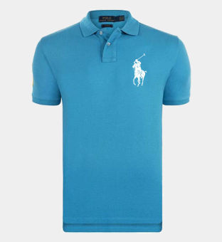 Ralph Lauren Big Pony Polo Shirt Mens Turquoise Blue