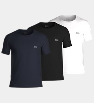 Hugo Boss 3 Pack T-shirts Mens Open Blue