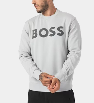 Hugo Boss Relaxed-Fit Sweatshirt Mens Light Pastel Grey