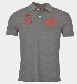 Beverly Hills Polo Club Polo Shirt Mens Grey