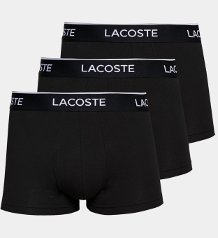 Lacoste 3 Pack Boxers Mens Black